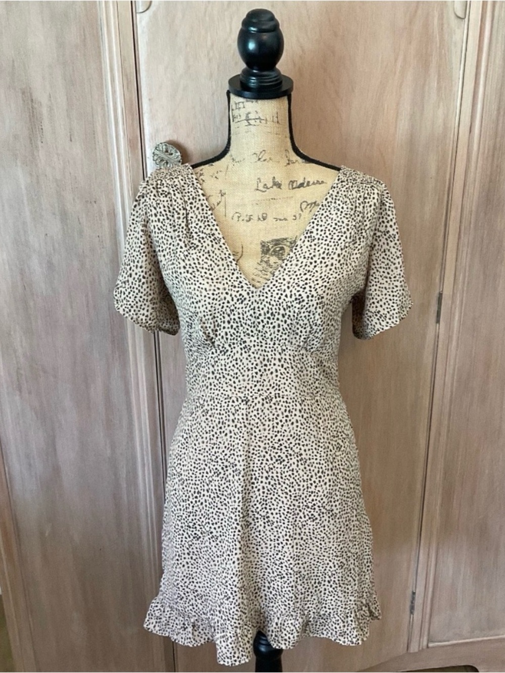 Abercrombie Fitch Cheetah Print Mini Dress black tan Fairy Y2K summer M